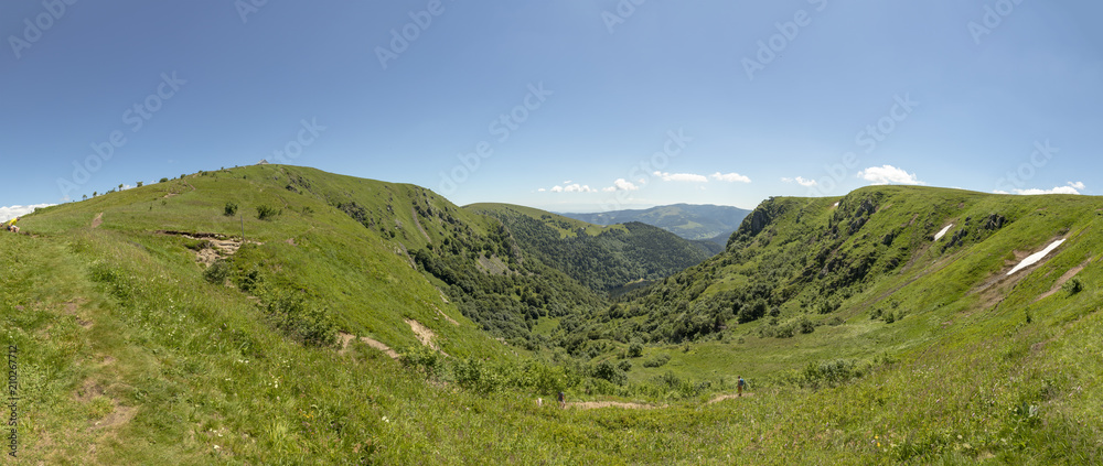 Fototapeta premium view at summit le Hoheneck at haute du crete in the alsace region in France
