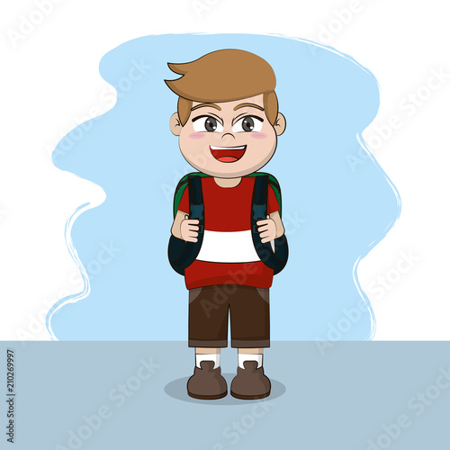Cute schoolboy cartoon