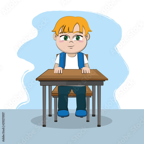 Cute schoolboy cartoon