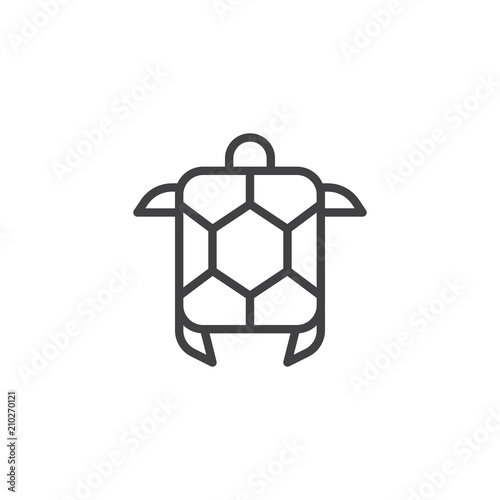 Sea turtle outline icon. linear style sign for mobile concept and web design. Turtle simple line vector icon. Symbol, logo illustration. Pixel perfect vector graphics