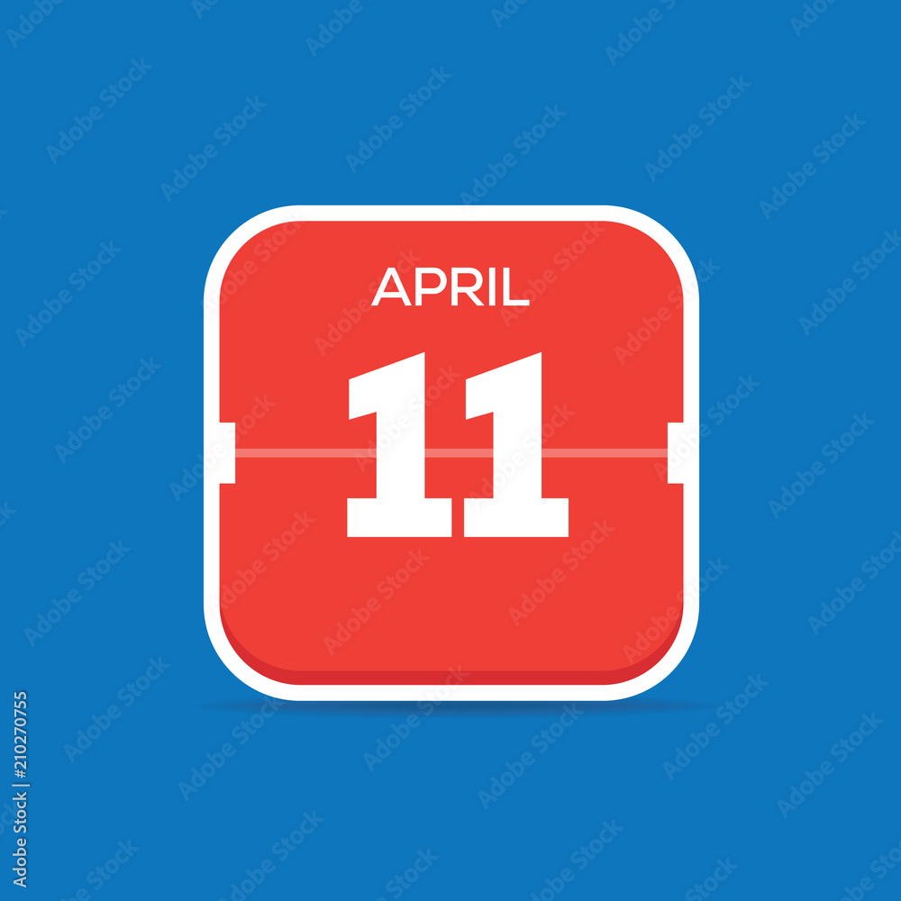 April 11 Calendar Flat Icon