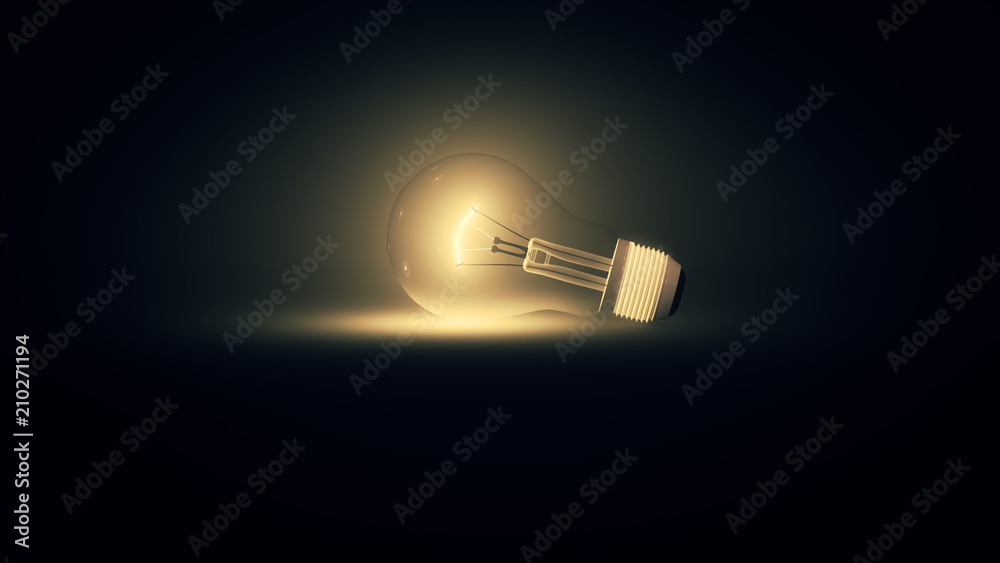 3d illustration of a lightbulb - obrazy, fototapety, plakaty 
