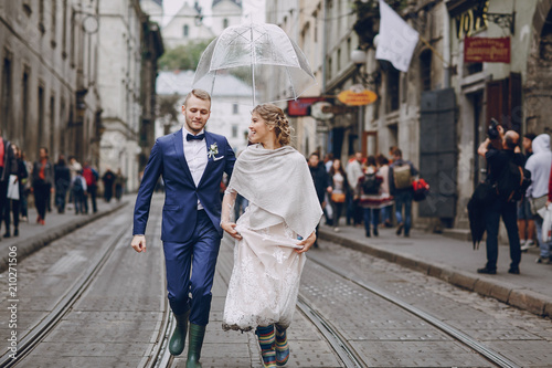 groom and bride in a hotel