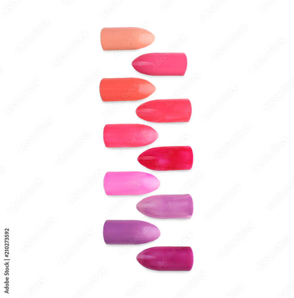 Artificial nails on white background Artificial nails on white background