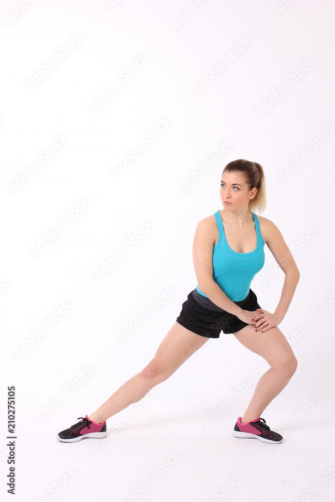 Woman practicing gymnastic exercises