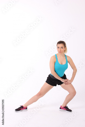 Woman practicing gymnastic exercises