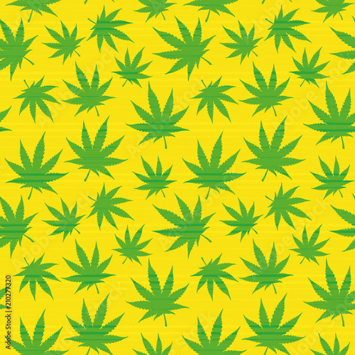 Seamless pattern of marijuana leaves