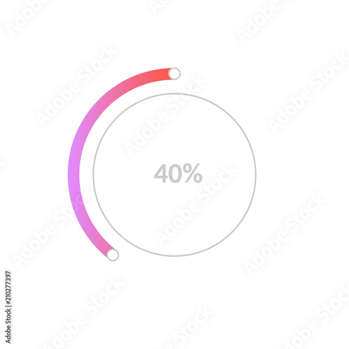 40 percent business pie chart infographic for reports and presentations isolated on white background - vector illustration of colorful circle diagram for statistics design.