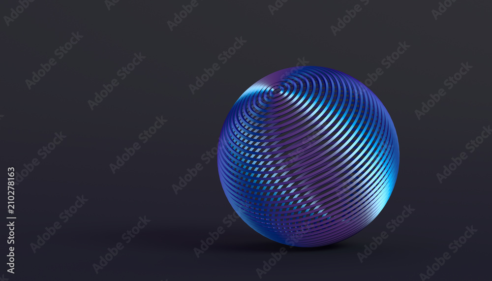 Fototapeta premium Abstract 3d rendering of geometric shape. Minimalistic composition. Modern background design with sphere for poster, cover, branding, banner, placard.