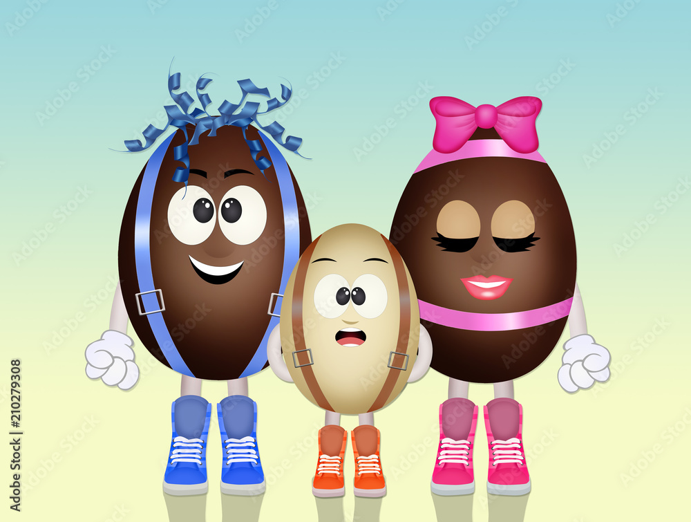 Obraz premium chocolate eggs cartoon