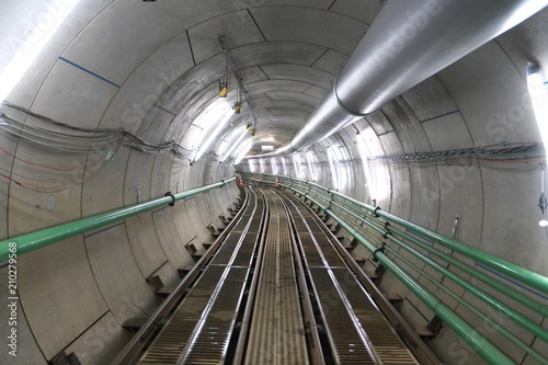 Tokyo,Japan-June 22,2018: Second Tagara river rainwater storage trunk line is a water storage tunnel to control inundation being built twenty meters below ground in Tokyo.