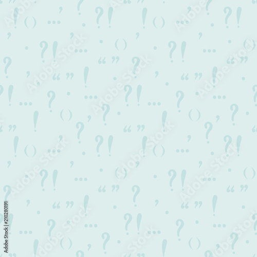 Vector seamless hand-drawn pattern with punctuation marks