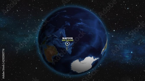 NEW ZEALAND NAPIER ZOOM IN FROM SPACE