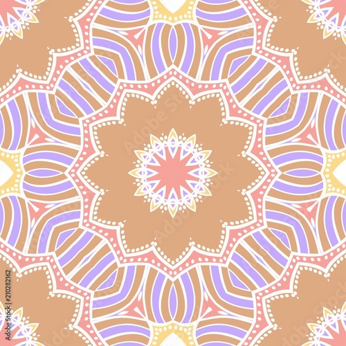 Floral Geometric seamless pattern. Decorative art deco style. Vector illustration for design