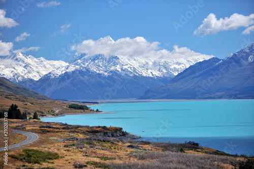 New Zealand. Snow-white peaks of the Southern Alps