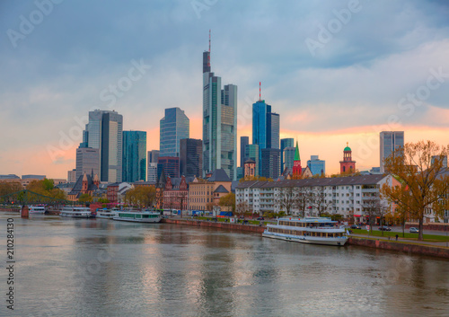 Skyline of Frankfurt, Germany, the financial center of the country. © muratart