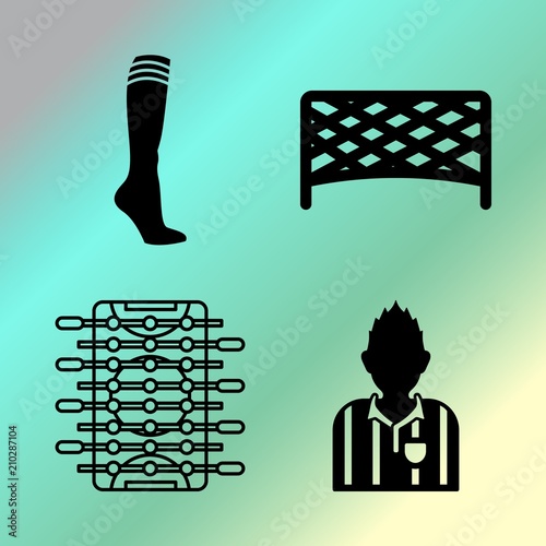Vector icon set  about fitness and sport with 4 icons related to spring, leg, male, plastic and leisure