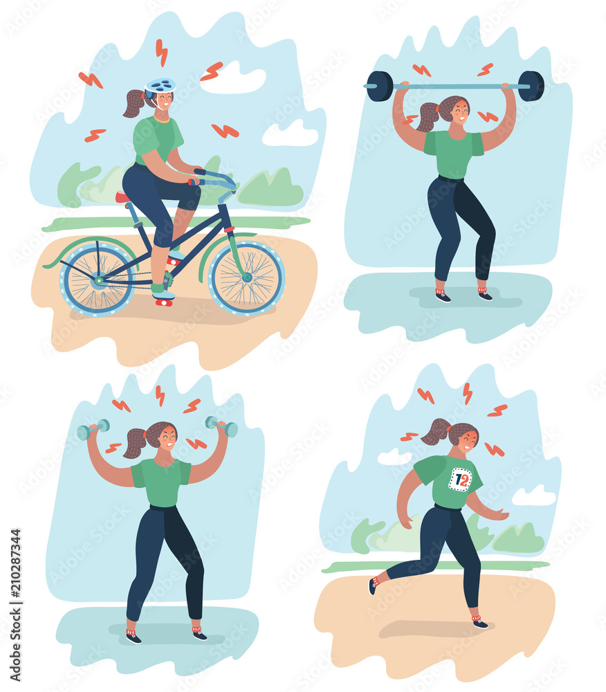 Fototapeta premium Woman exhausted by sports on training