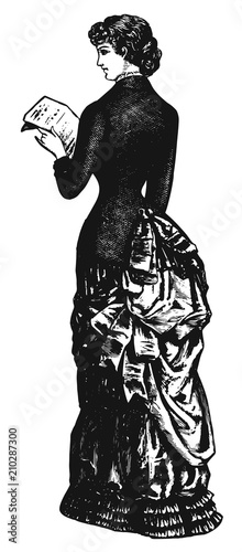 Woman vintage design #vector #isolated - Dame vintage Stil