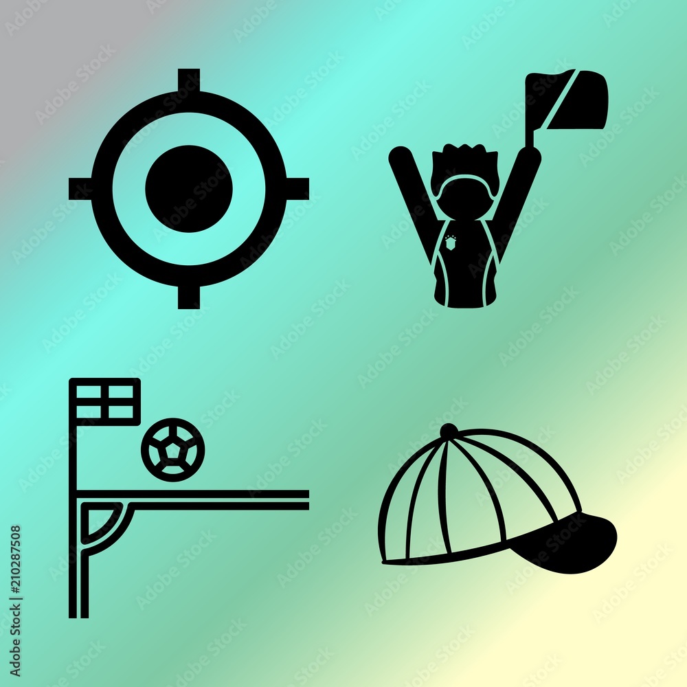 Vector icon set about fitness and sport with 4 icons related to national, light, group, view and side Vector icon set about fitness and sport with 4 icons related to national, light, group, view and side