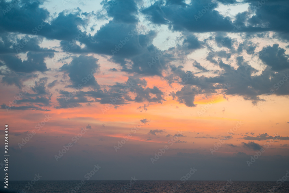 sunrise over sea, beautiful clouds