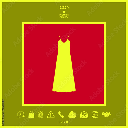 Long Dress, Evening dress, combination or nightie , the silhouette. Menu item in the web design