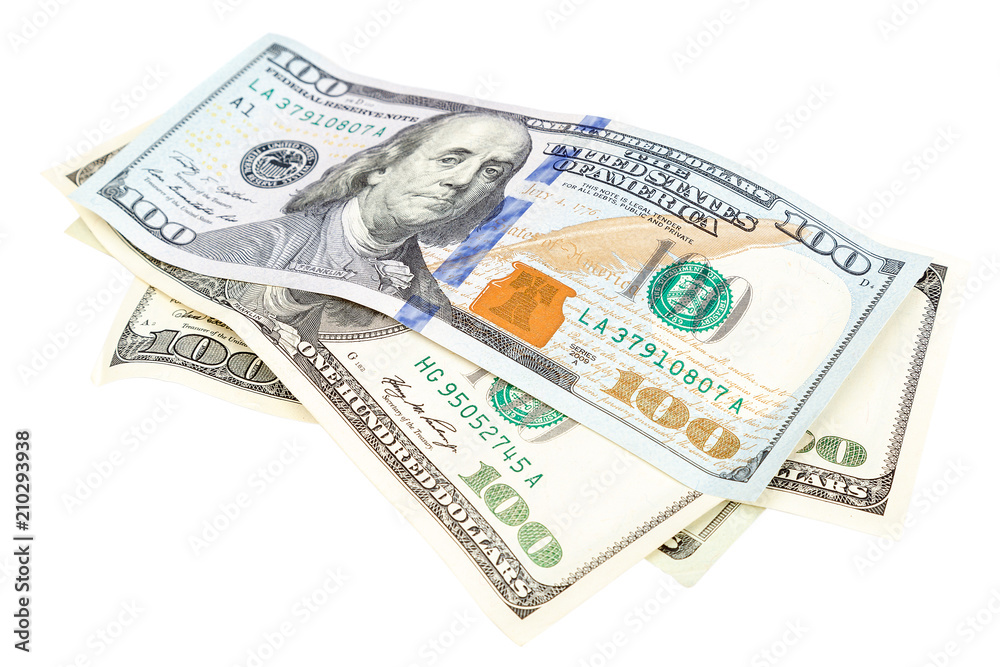 Dollar banknotes on white background. Dollar banknotes on white background.