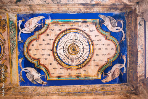 Paintings on the ceiling, Nandi Mandapa, Brihadisvara Temple, Tanjore, Tamil Nadu photo
