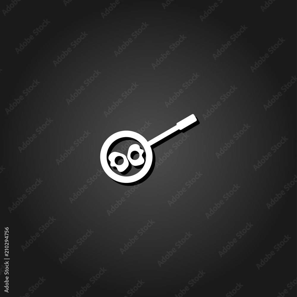 Breakfast omeletteer icon flat. Simple White pictogram on black background with shadow. Vector illustration symbol Breakfast omeletteer icon flat. Simple White pictogram on black background with shadow. Vector illustration symbol