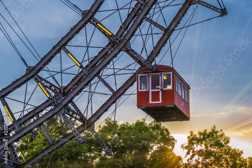 Ferris wheel in the Prater, amusement park, Prater, Vienna, Austria, Europe