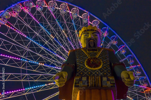 Blumenrad, Ferris wheel in the Prater, amusement park, Prater, Vienna, Austria, Europe