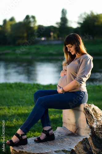 beautiful portrait pregnant woman
 photo