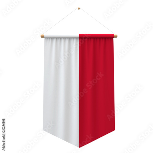 Indonesia flag cloth hanging banner. 3D Rendering