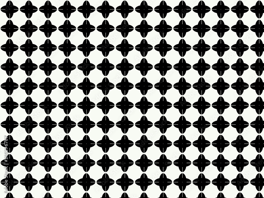 abstract pattern of oval flower in black and white