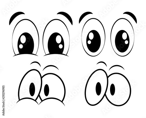 cartoon eyes set for comic book vector design isolated on white