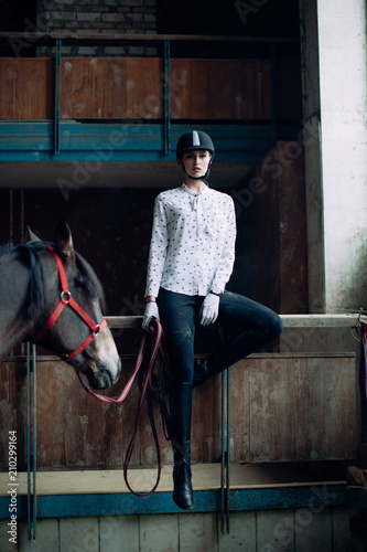 fashion girl and horse
