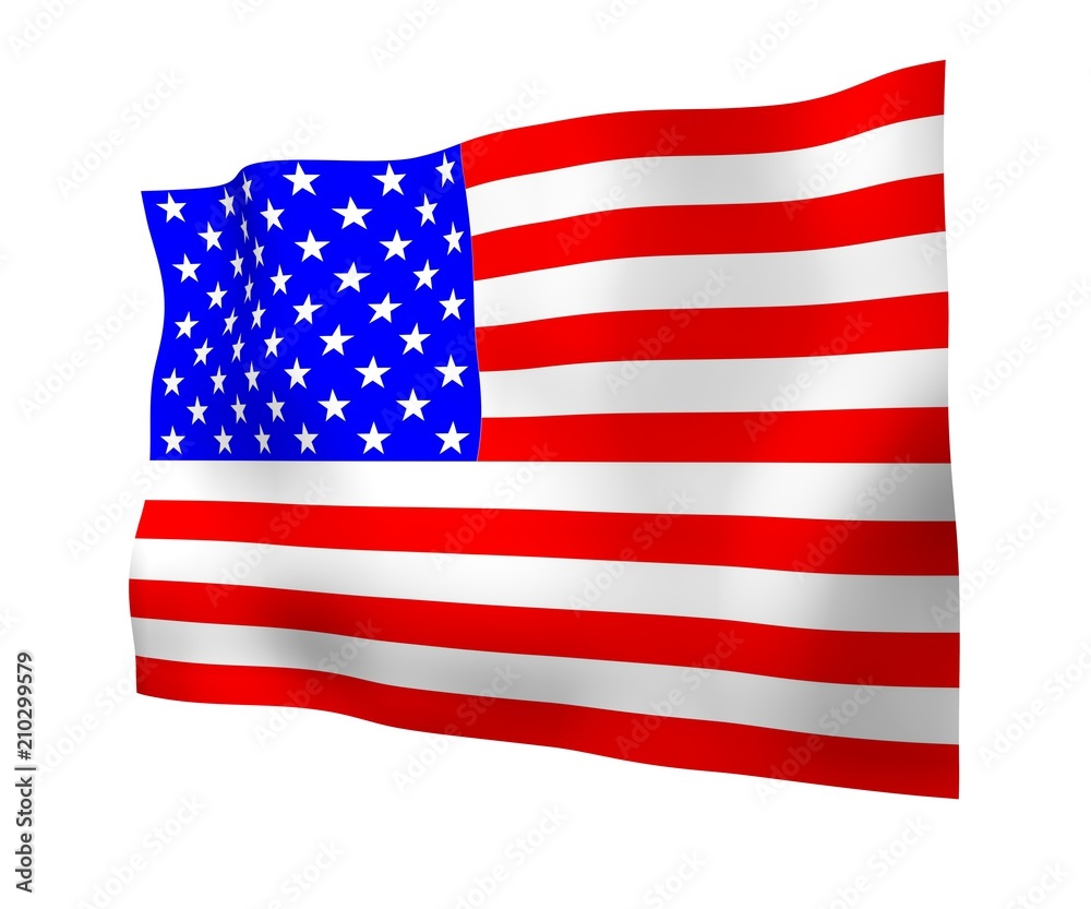 Fototapeta premium Waving flag of the United States of America.