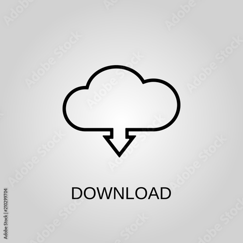 Cloud Download icon. Cloud Download symbol. Flat design. Stock - Vector illustration