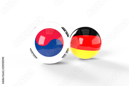 Südkorea gegen Deutschland 3D Illustration