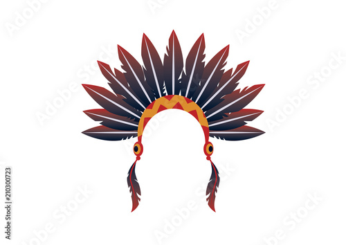 Indian headband vector. Symbols of indigenous people. Indian headband icon. Indian headdress on a white background
