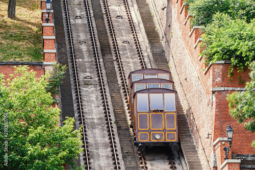 funicular railway transport to hill in the City photo