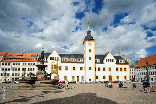 Rathaus auf dem Obermarkt, Freiberg, Sachsen, Deutschland, Europa