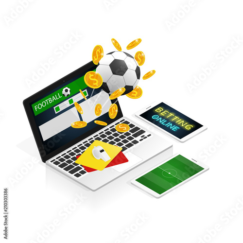 isometric football betting online make money vector