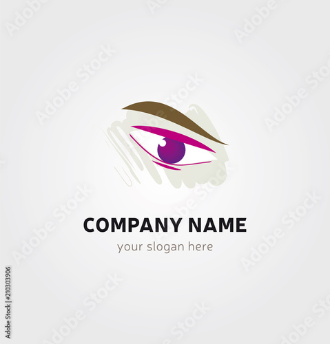 Logo Oeil et Sourcils - Icone Marque - Vision et Optique - Design pour Société