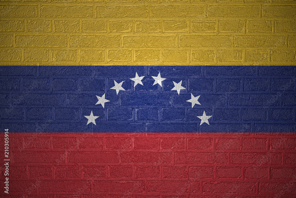 Flag of Venezuela on brick wall background, 3d illustration Flag of Venezuela on brick wall background, 3d illustration