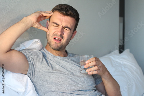 Man with a major headache  photo