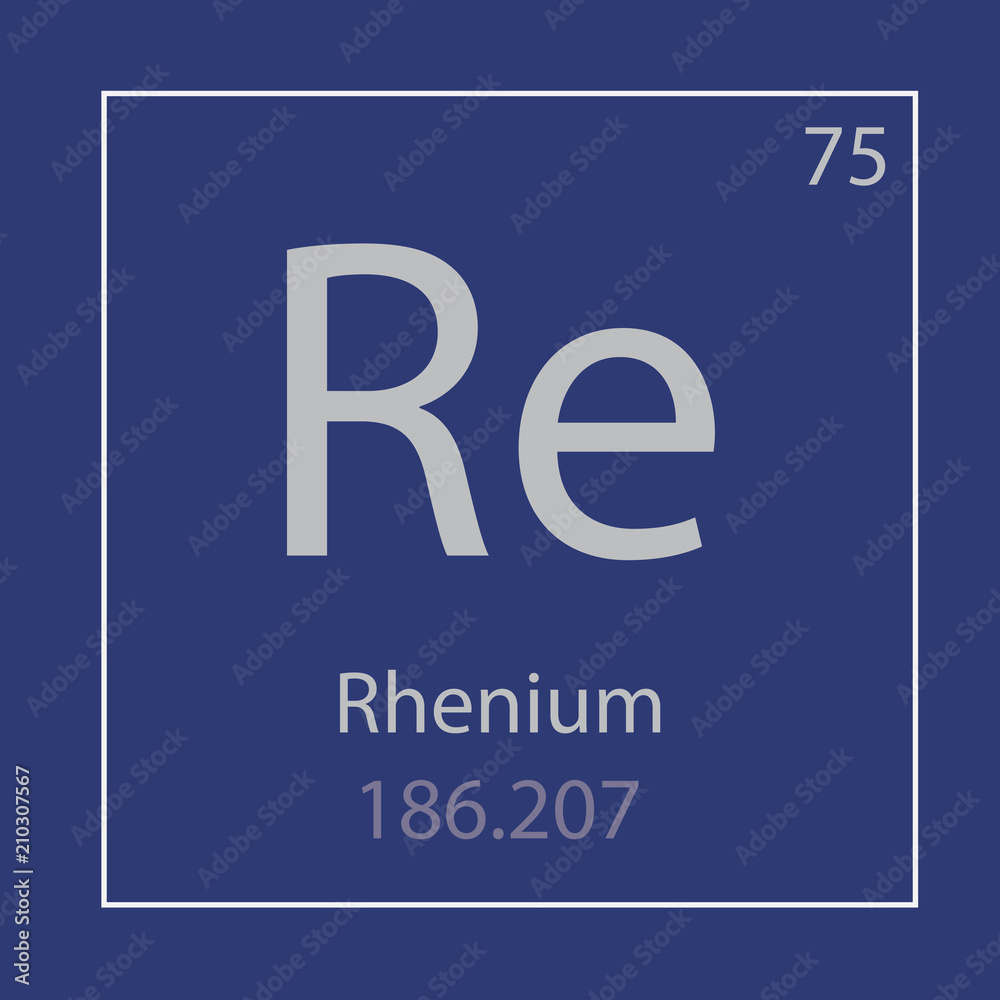 Rhenium Re chemical element icon- vector illustration Rhenium Re chemical element icon- vector illustration