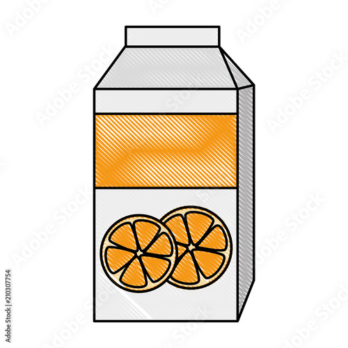orange juice box packing vector illustration design