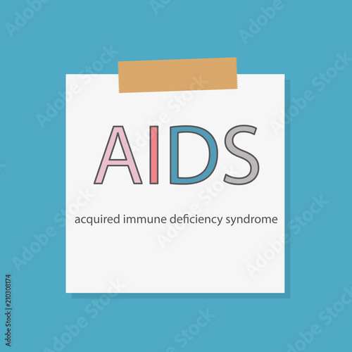 AIDS Acquired Immune Deficiency Syndrome written in a notebook paper- vector illustration
