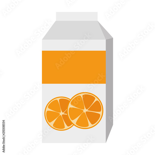 orange juice box packing vector illustration design